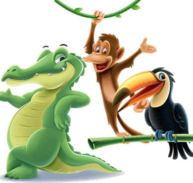 croco-toucan-singe-jungle-park